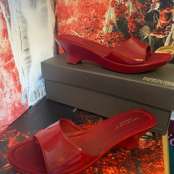 Kenneth Cole Reaction Shoes - Kenneth Cole Reaction Red Slip Ons with Box